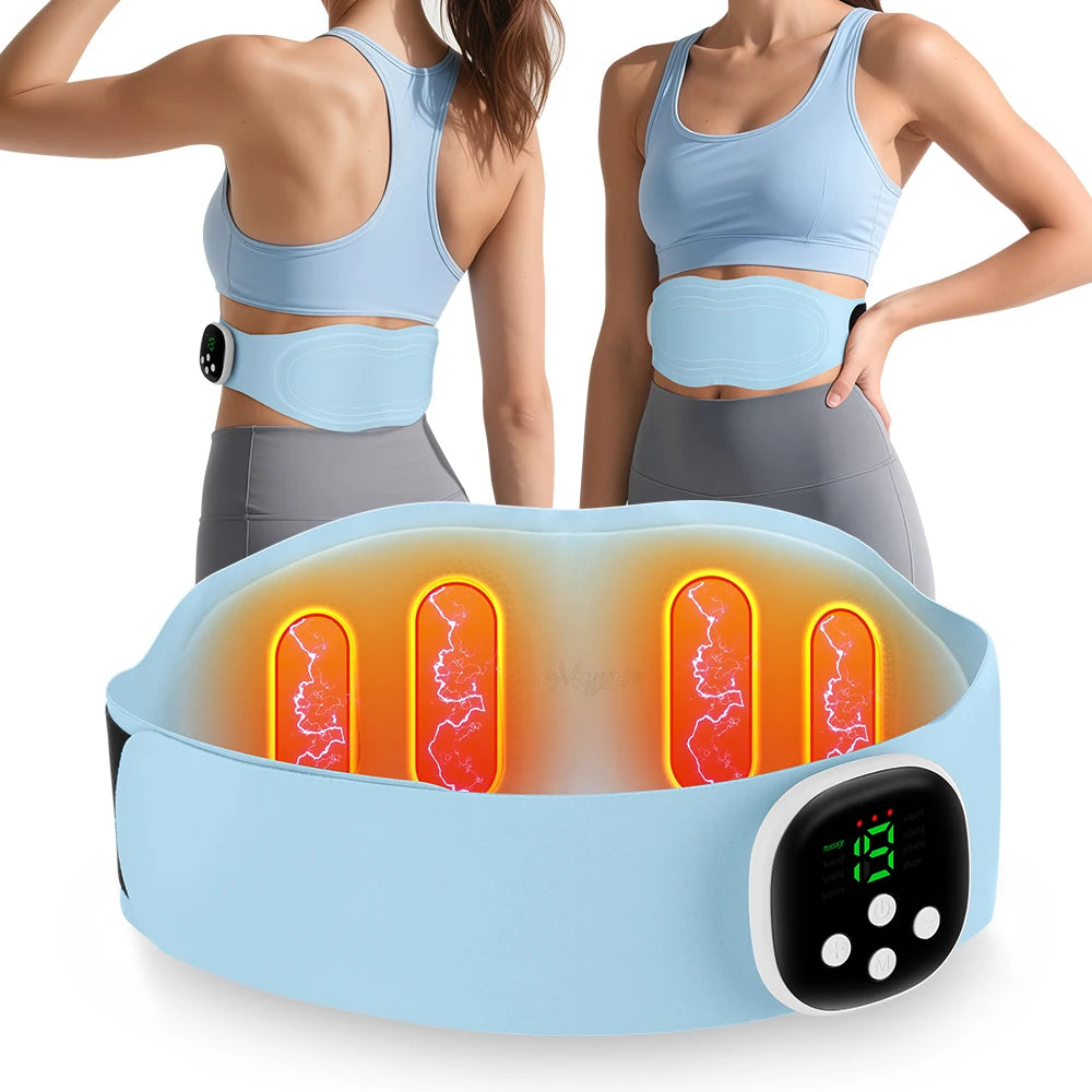 Electric Waist Massager Lower Back Vibration Hot Compress Heating Waist Massage Ab Toning Belt Fitness Heating Pad Muscle Relax