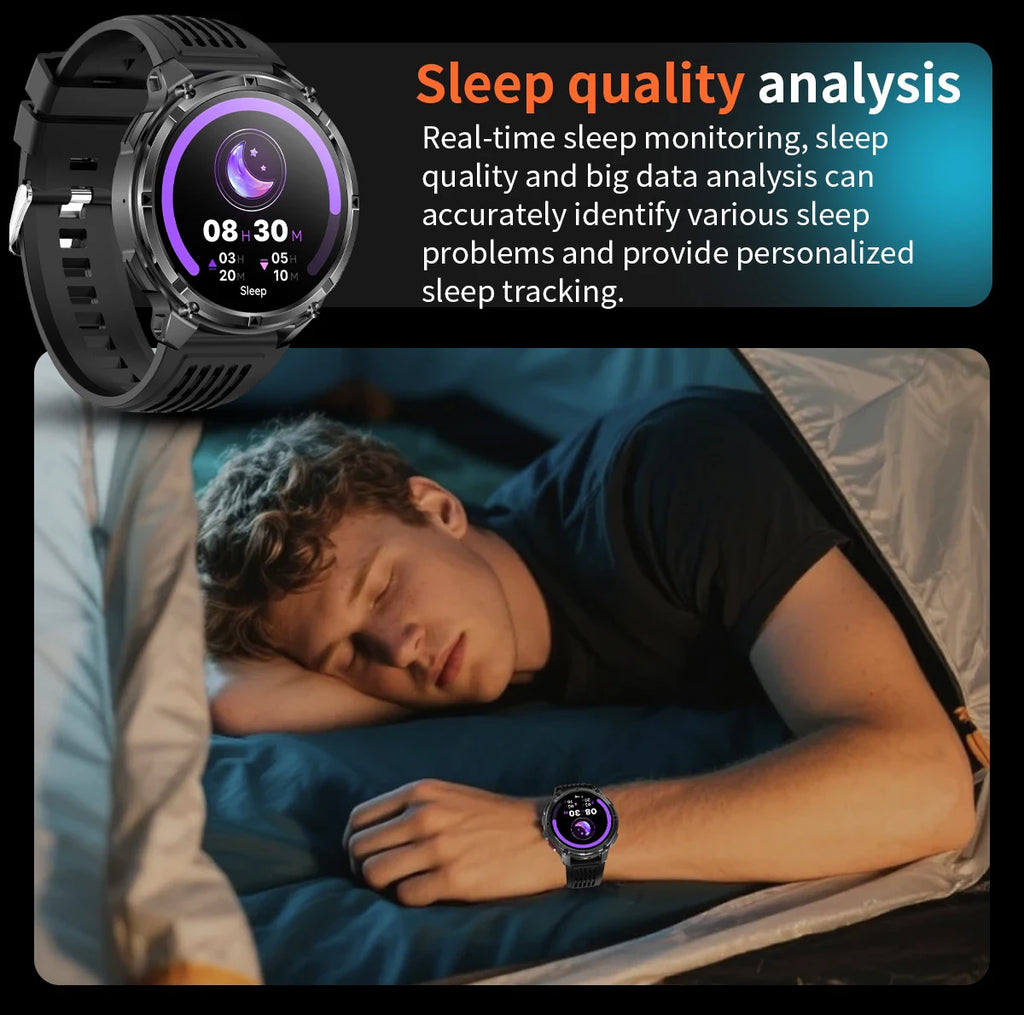 LIGE New Outdoor Sport Tracker Smart Watch Men 1100mAh Large Battery Long Standby Time Bluetooth Call IP68 Waterproof Smartwatch
