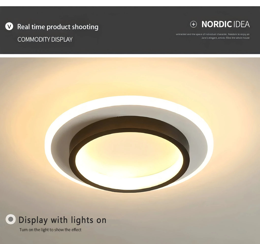 MARPOU Modern LED Ceiling Lamp 3 Color Temperature Baked Enamel Hallway Lamps Balcony Lights Bedroom Living Room 90V-260V