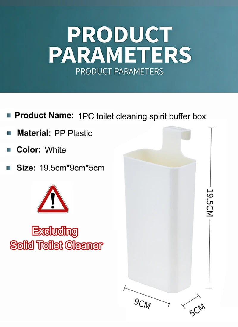 Toilet Solid Dispenser-Tank Replacement Part,Toilet Bowl Cleaner Buffer Box,Hanging Slow-Release Dispenser,Extends Cleaning Time