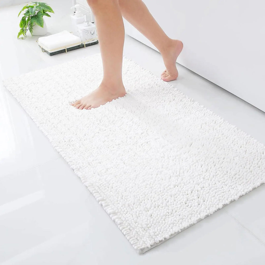 Homaxy New Chenille One Thick And Three Fine Floor Mat Indoor Non Slip Doormat Dirt Trap Absorbs Water Comfortable Bathroom Mats