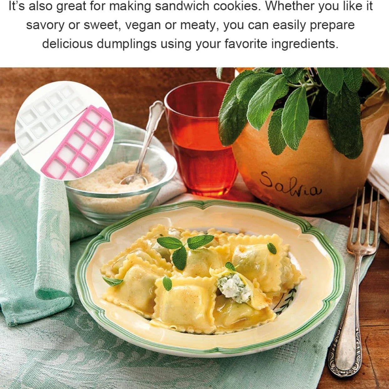 Kitchen Tools 10 with Tortellini Molds Ravioli Cutter Aluminum Shape Dumplings Mould Dough Press DIY Tools for Making Pastry