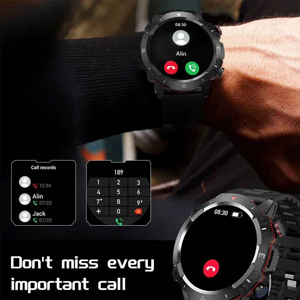 New Outdoor Sports Fitness Smart Watch Heat Rate Sleep Health Clock Waterproof Voice Assistant Alarm Clock Music Smartwatch