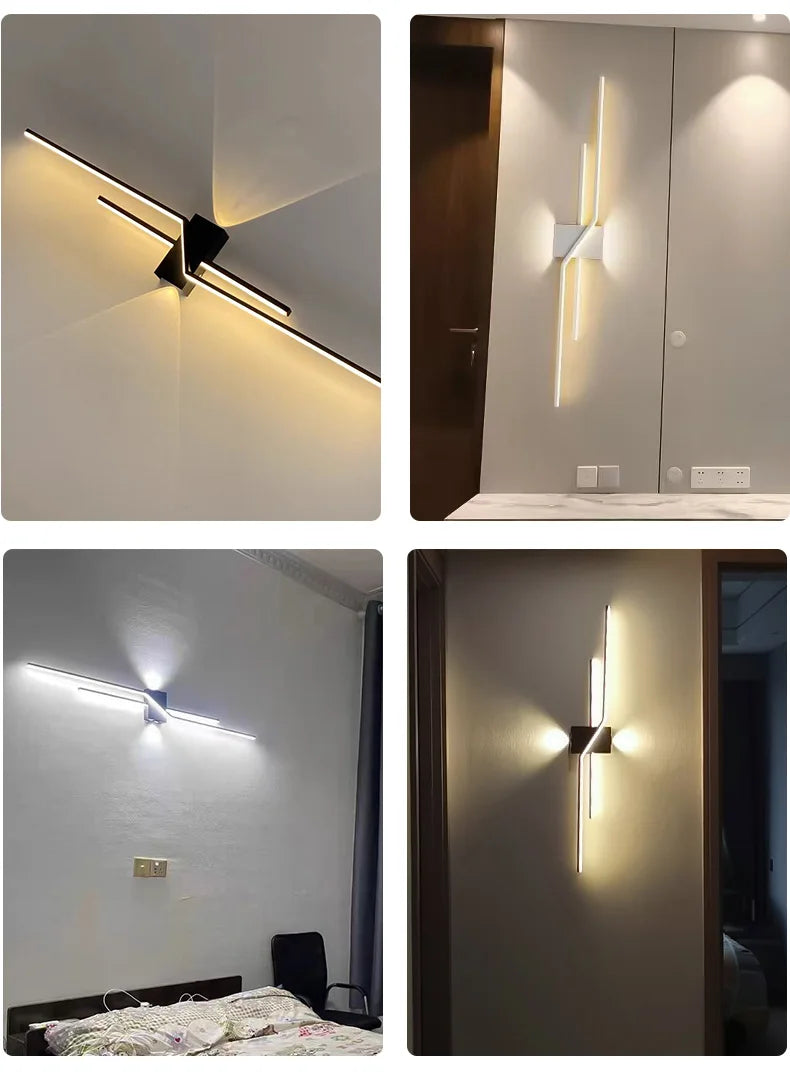 Wall Lamp Living Room TV Background Wall Lantern Minimalist Strip Lamp Bedroom Bedside Decoration Aisle Lamps Bracket Light