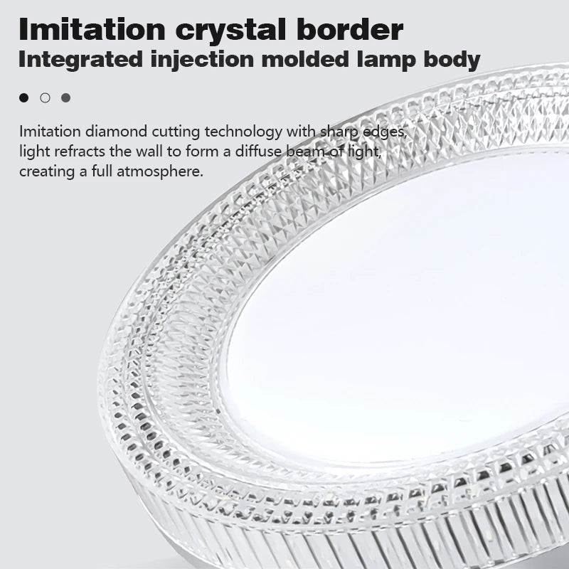 Modern LED Ceiling Light AC85-265V Circular Crystal Home Light 18W 24W 36W 48W Living Room Bedroom Kitchen Indoor Lighting