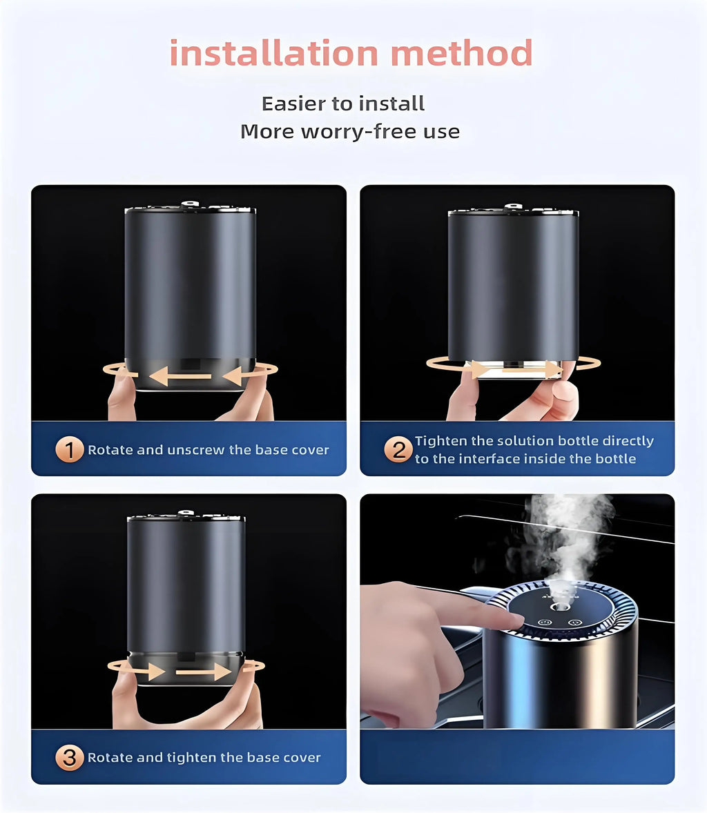 Smart car diffuser, car air freshener, car fragrance, car diffuser, car perfume, nano-level atomization brings a brand new scent experience, intelligent sensing automatic start and stop, the best gift for family and friends,