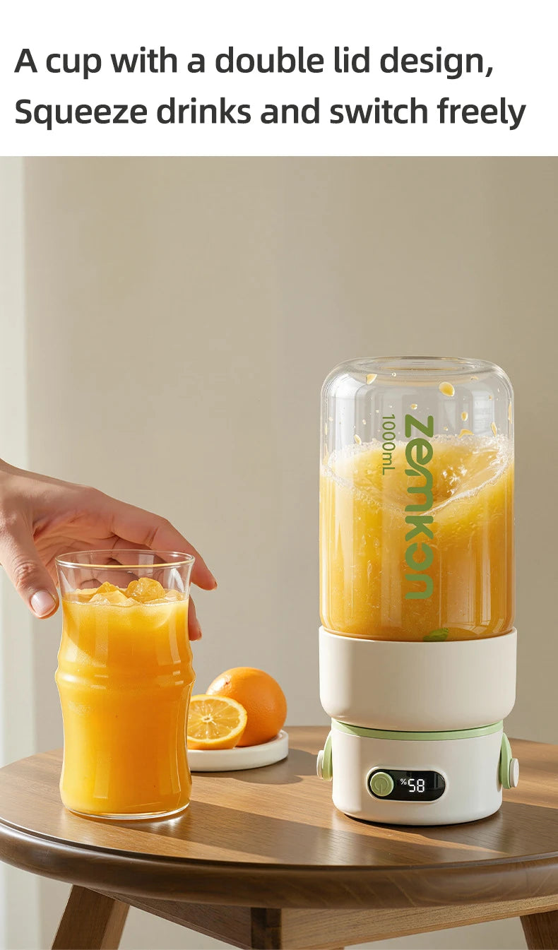 1000ML Portable Blender USB Electric Juicer Fruit Mixers Fruit Home Smoothies Mixer Multifunctional Juice Maker Machine Blender
