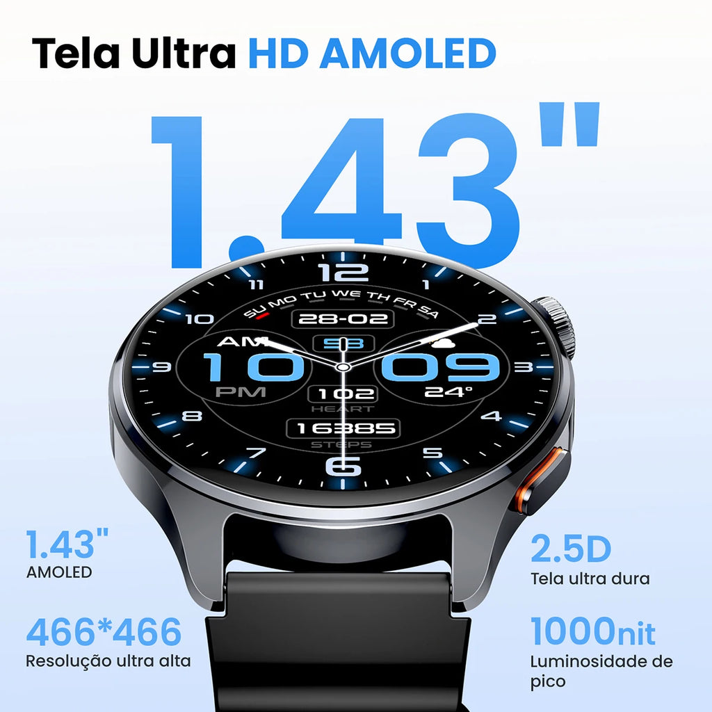 HAYLOU Watch 4S GPS Smartwatch 1.43” HD AMOLED Display 5 Satellite GPS Positioning 120+ Workout Modes Sport Fitness Smart Watch