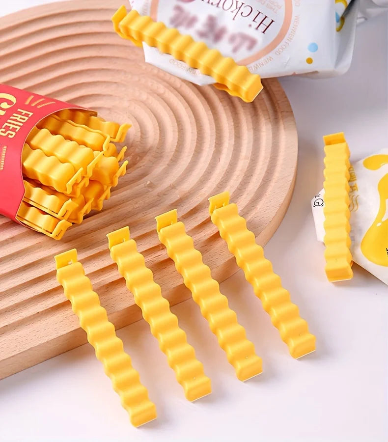 12PCS French Fry Shaped Sealing Clip - For Snack Sealing, Food Clips, Plastic Bag Seasoning Sealing Strips