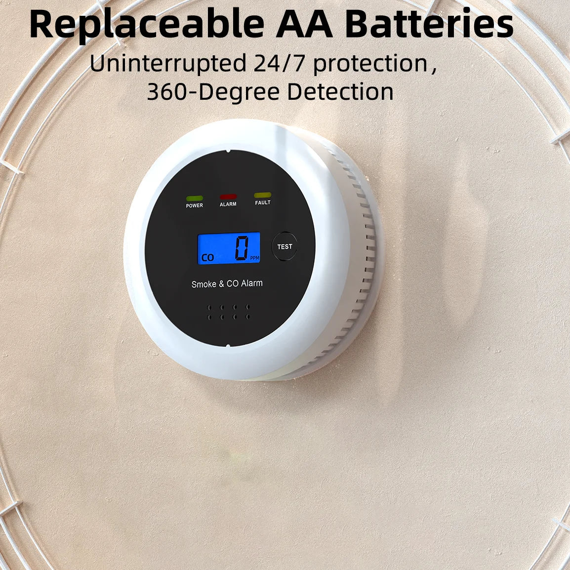 Independent Smoke detector Carbon Monoxide Alarm Combo，2 in 1 Smoke & CO Alarm for Home Security Protection Smoke Alarm