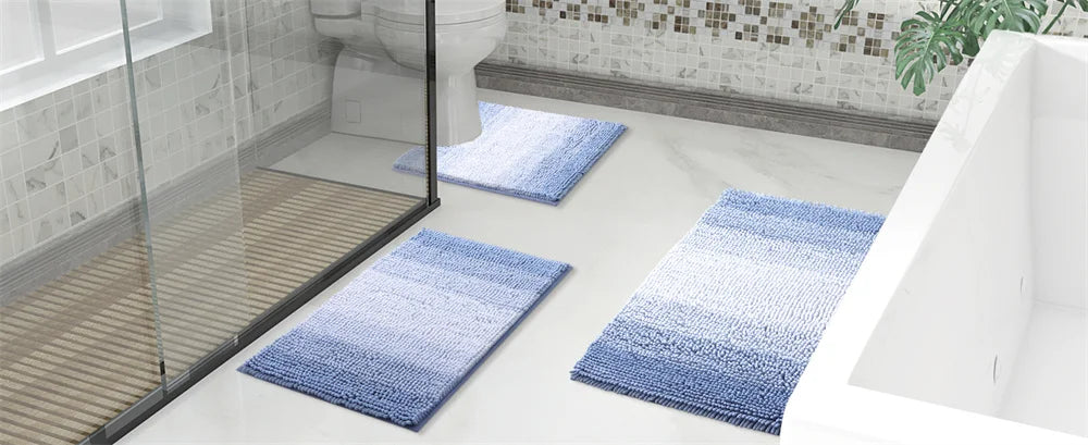 Olanly Super Absorbent Bathroom Rug Luxury Chenille Bath Mat Plush Non-slip Shower Mat Bathroom Carpet Welcome Deal Floor Mats