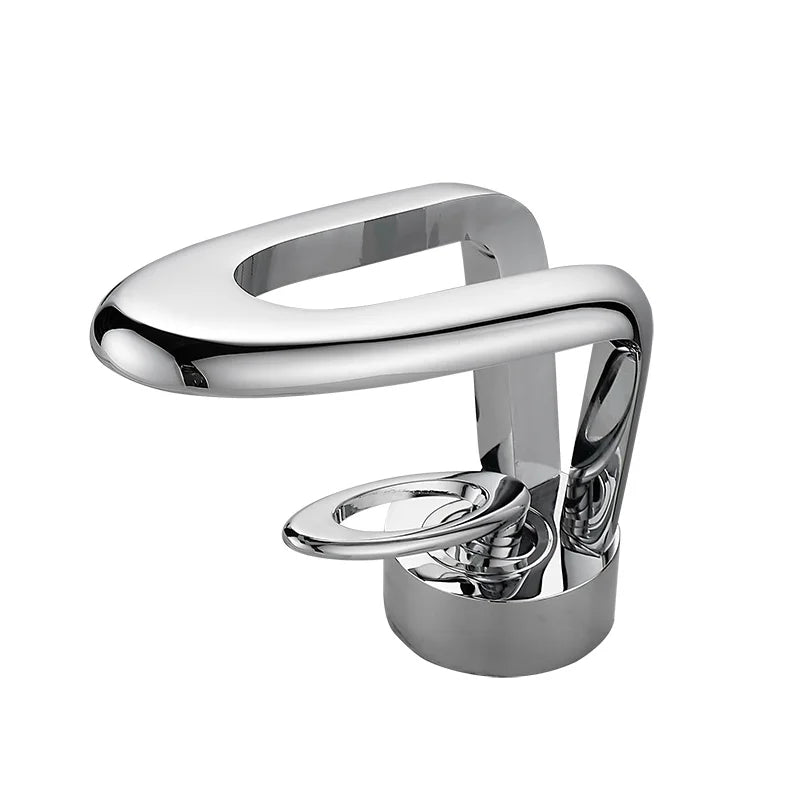 BAKALA Basin Faucet Modern Bathroom Mixer Tap Black/Gold Wash basin Faucet Single Handle Hot and Cold Waterfall Faucet