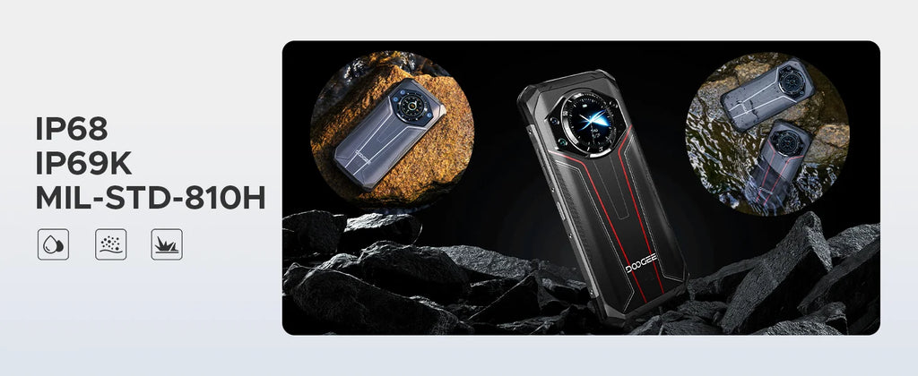 DOOGEE S119 Rugged Phone 1.32" Rear Display 6.72" 32GB(8+24) 512GB 100MP Main Camera 10200mAh Large Battery NFC Cellphone