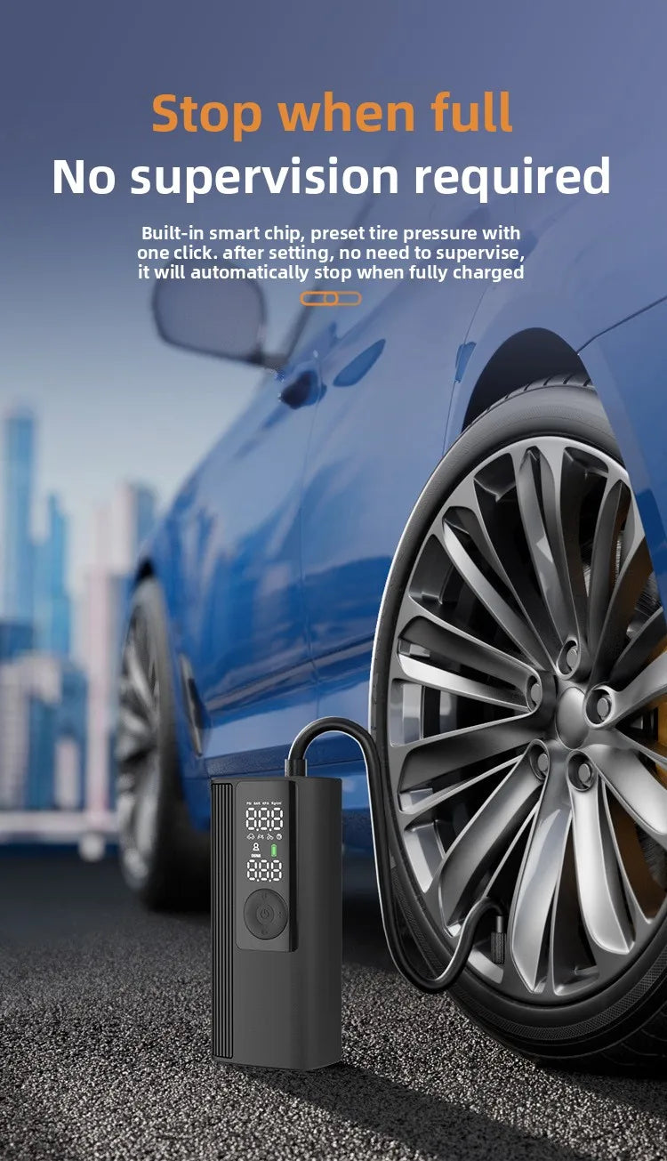Portable 150Psi Rechargeable Electric Tire Inflator for Car Bicycle Digital Air Compressor Football Motocycle Inflator Pump