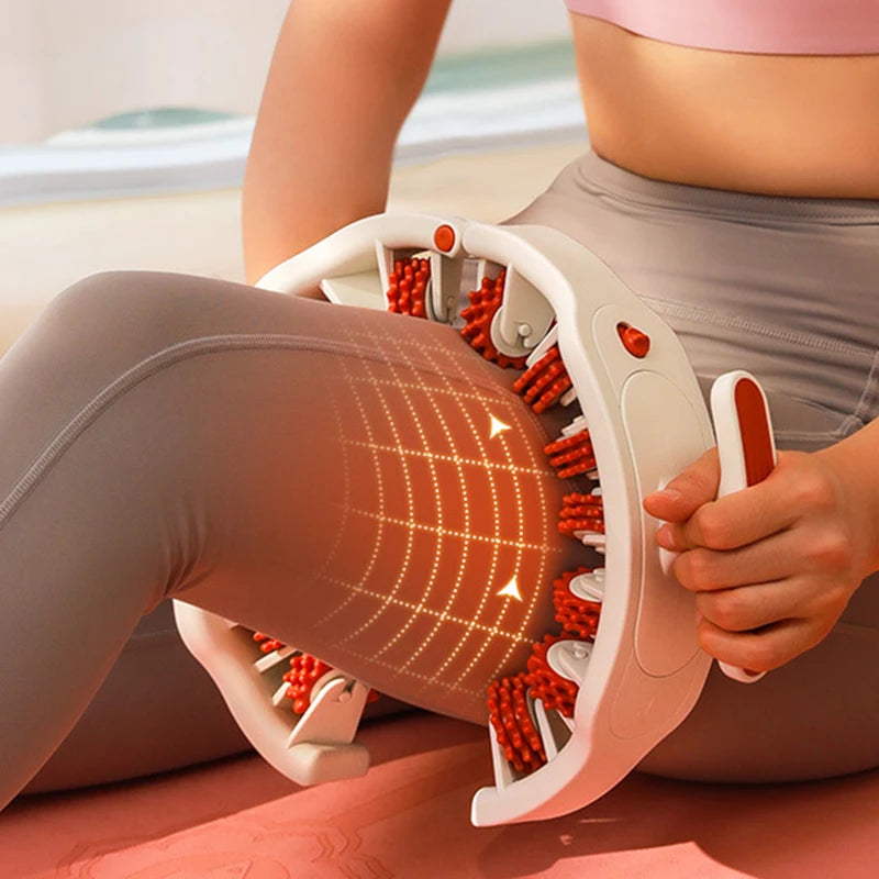 Ring Leg Massager with 14 Soft Rubber Rollers for Full Body Neck Shoulder Abdominal Anti Cellulite Slimming Muscle Relaxation