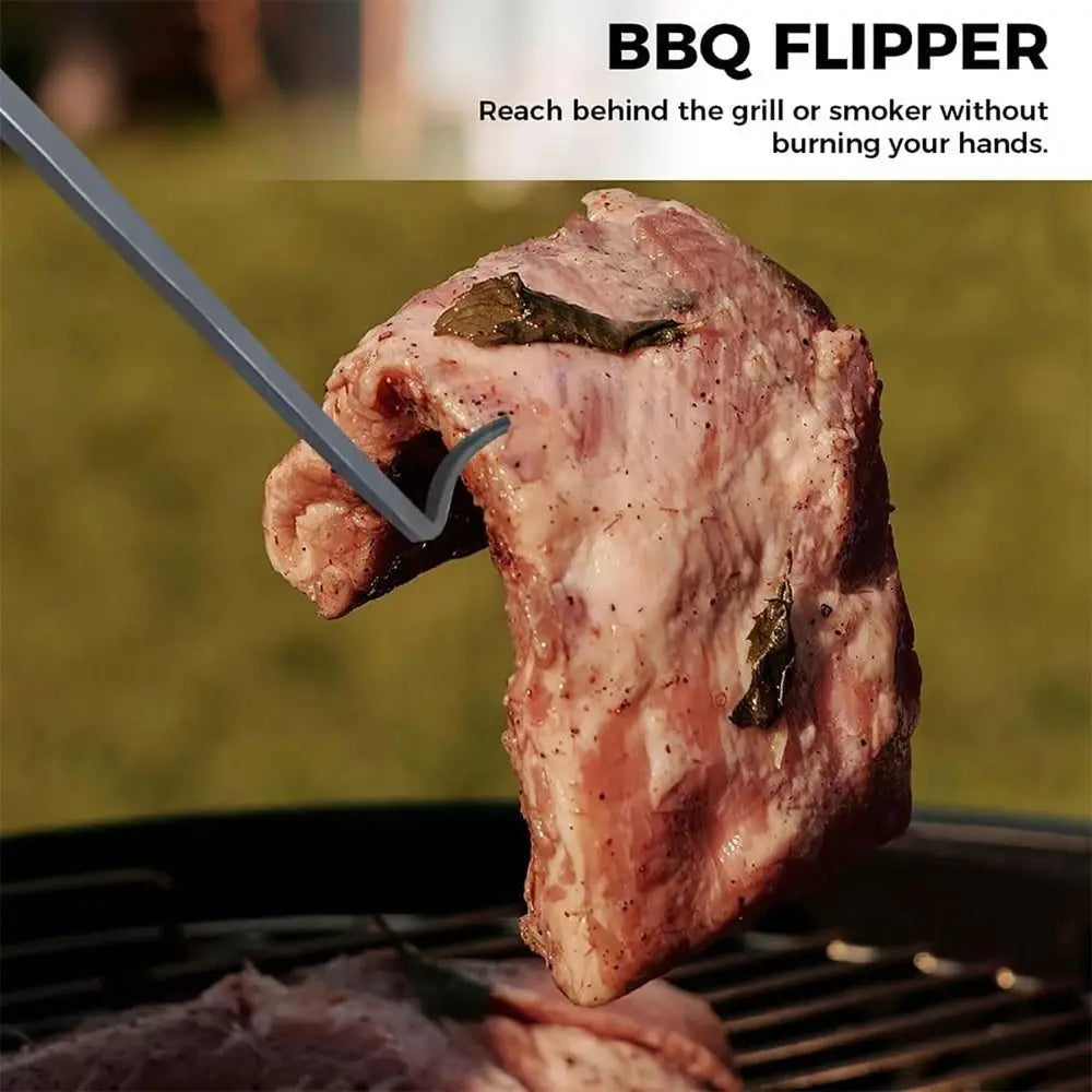 New Stainless Steel BBQ Food Flipper Grill Accessories Cooking Meat Hook Flipper Grilling Outdoor Camping Cooking Grill Tool
