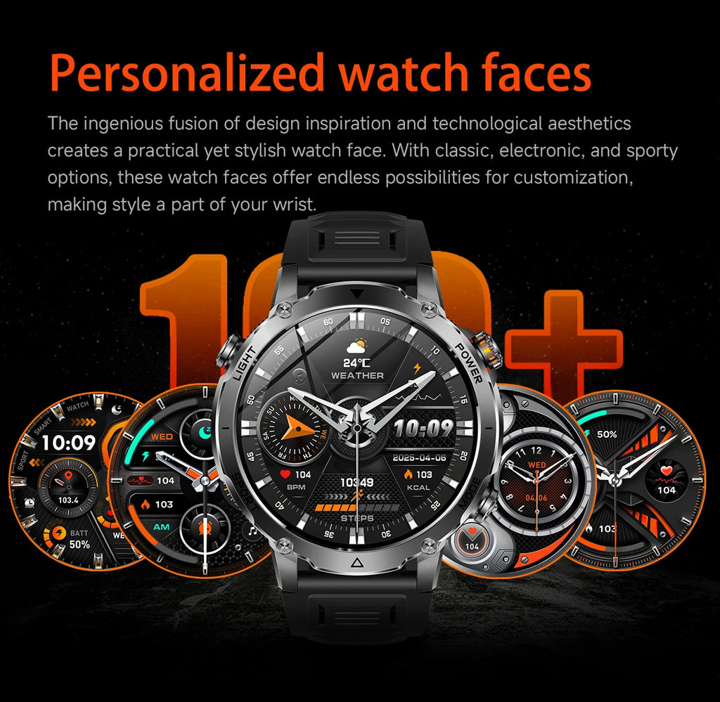 LIGE Men Smart Watch 1400 mAh 1.7 Inch Screen Bluetooth Call Voice Assistant Watch Sport Fitness IP68 Waterproof Smartwatch 2026