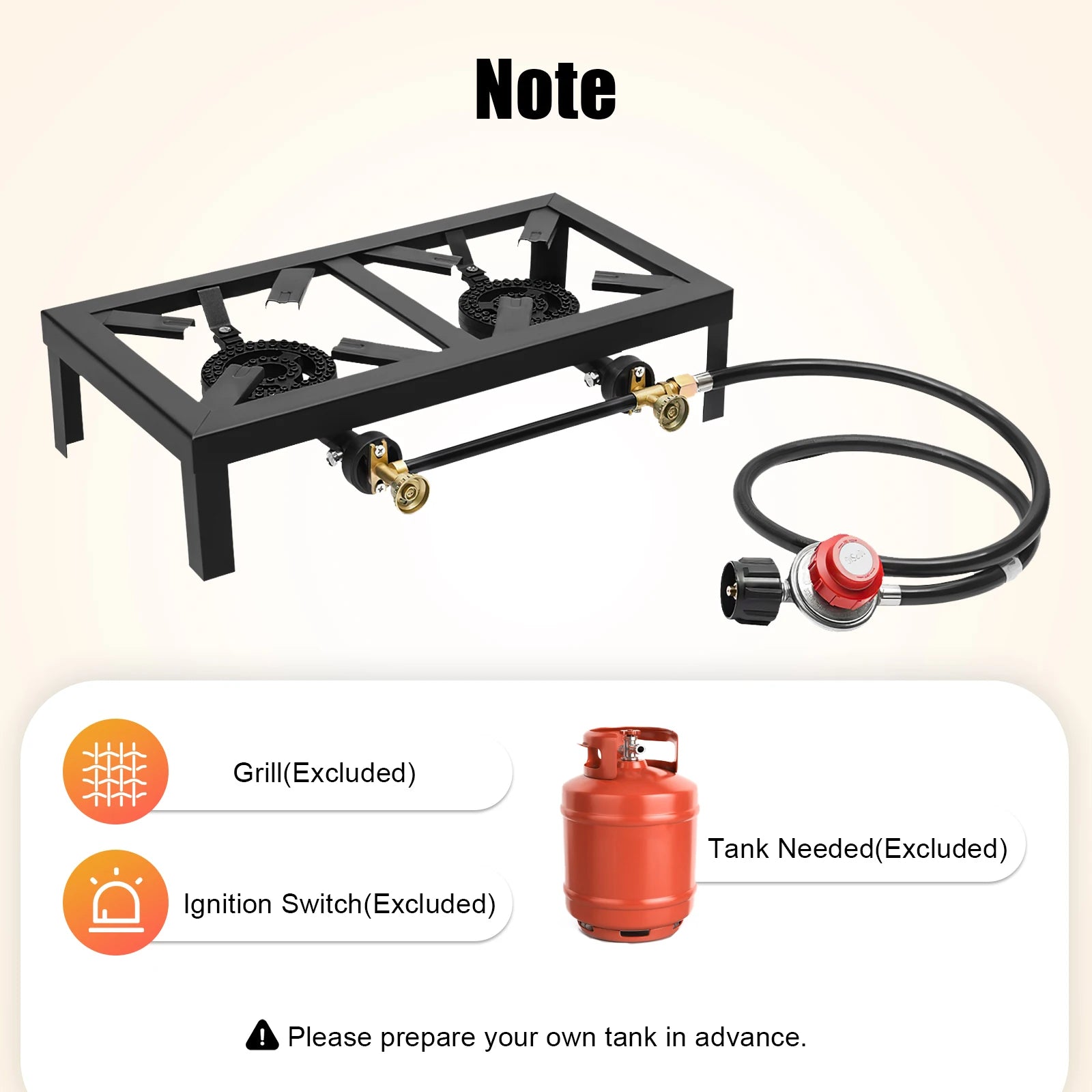 8000W Double Burner Gas Stove Portable Outdoor Camping Stove Propane Cooker Adjustable 0-10Psi for Patio Camping, BBQ, Home Brew