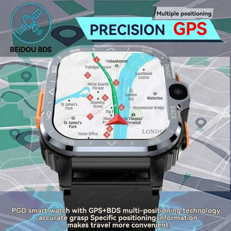 PGD Android Smart Watch Men GPS 16G/64G ROM Storage HD Dual Camera 4G 5G SIM WIFI Wireless Fast Internet Access Watch
