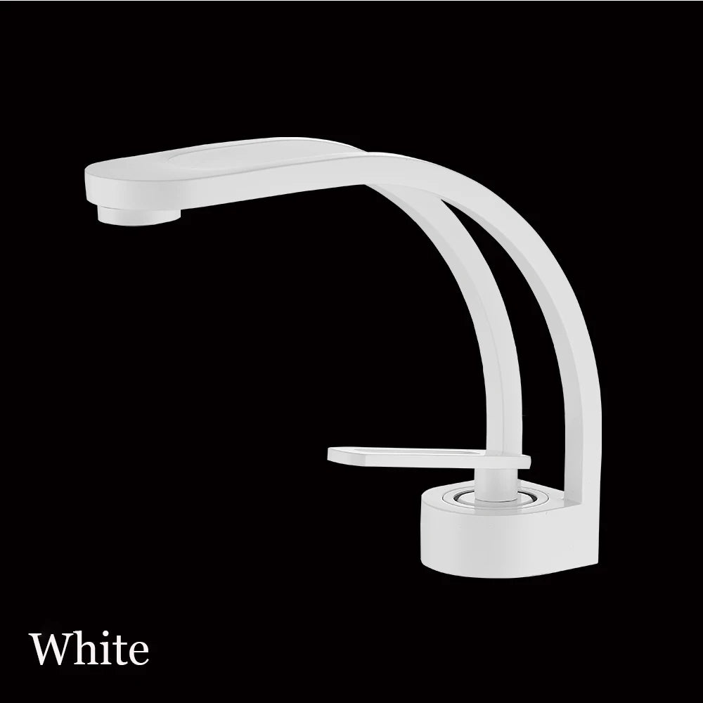 BAKALA Basin Faucet Modern Bathroom Mixer Tap Black/Gold Wash basin Faucet Single Handle Hot and Cold Waterfall Faucet