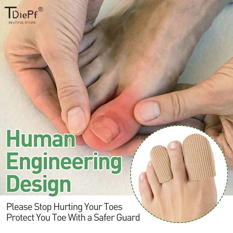 1Pc Toe Tube Corrector Bunions Corn Foot Pain Relief Orthotics Fabric Toe Tube Cover Protector Finger Toe Separator Hallux Valgu