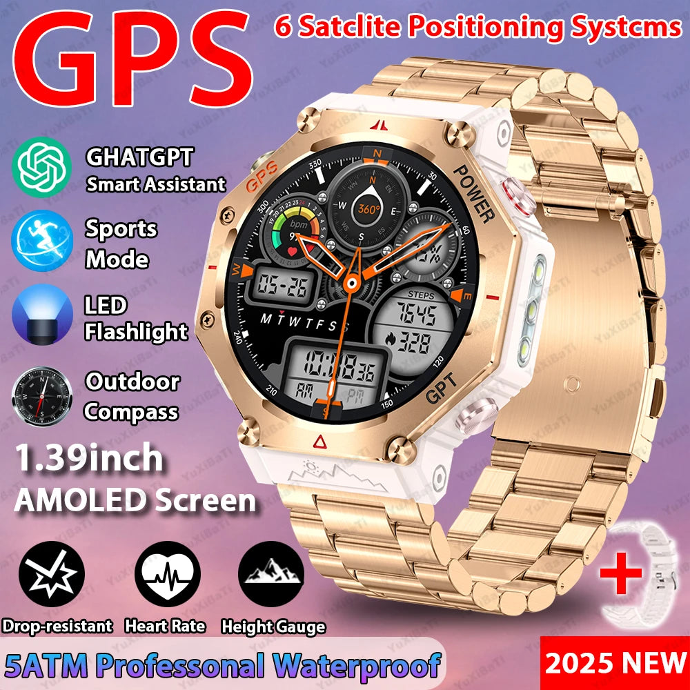 2026 T-Rex 3 Ultra Men Smart Watch Original 10ATM Waterproof GPS Rugged Compass Military 100+ Sports Mode Smart Bracelet
