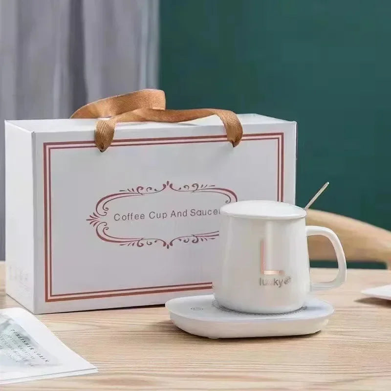 2025 warm and insulated coffee cups ceramic constant-temperature cups 55 degree warm ceramic cup with Jiapin mug gift box sets