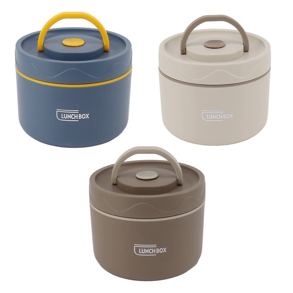 550ml Stainless Steel Insulated Bento Lunch Box Stackable 2 Tier Round Bento Lunch Box Stainless Steel Leakproof Food Container