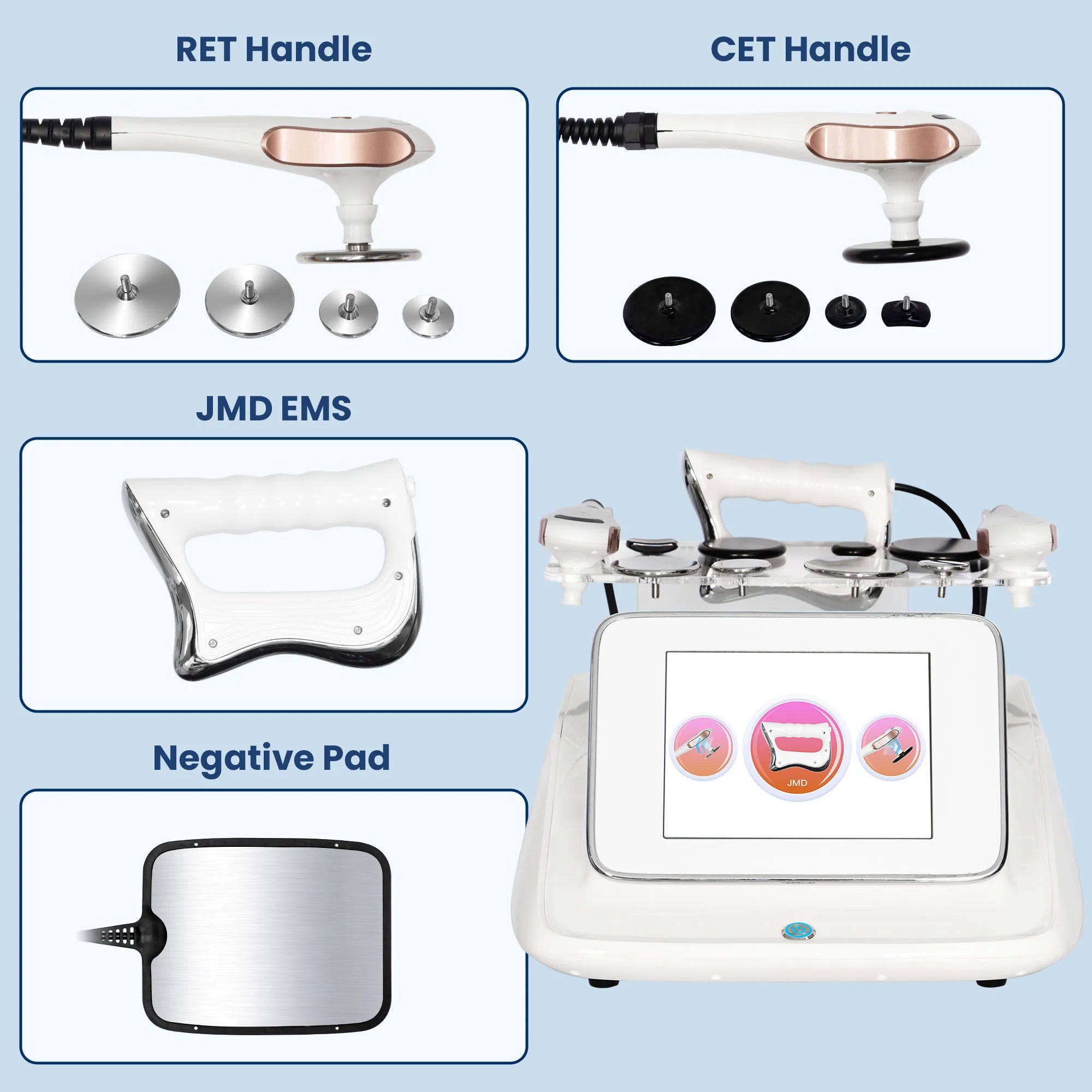 3 in 1 RET CET Diathermy Machine 448kHz Tecar Therapy Capacitive Resistive Body Slimming Pain Relief Equipment