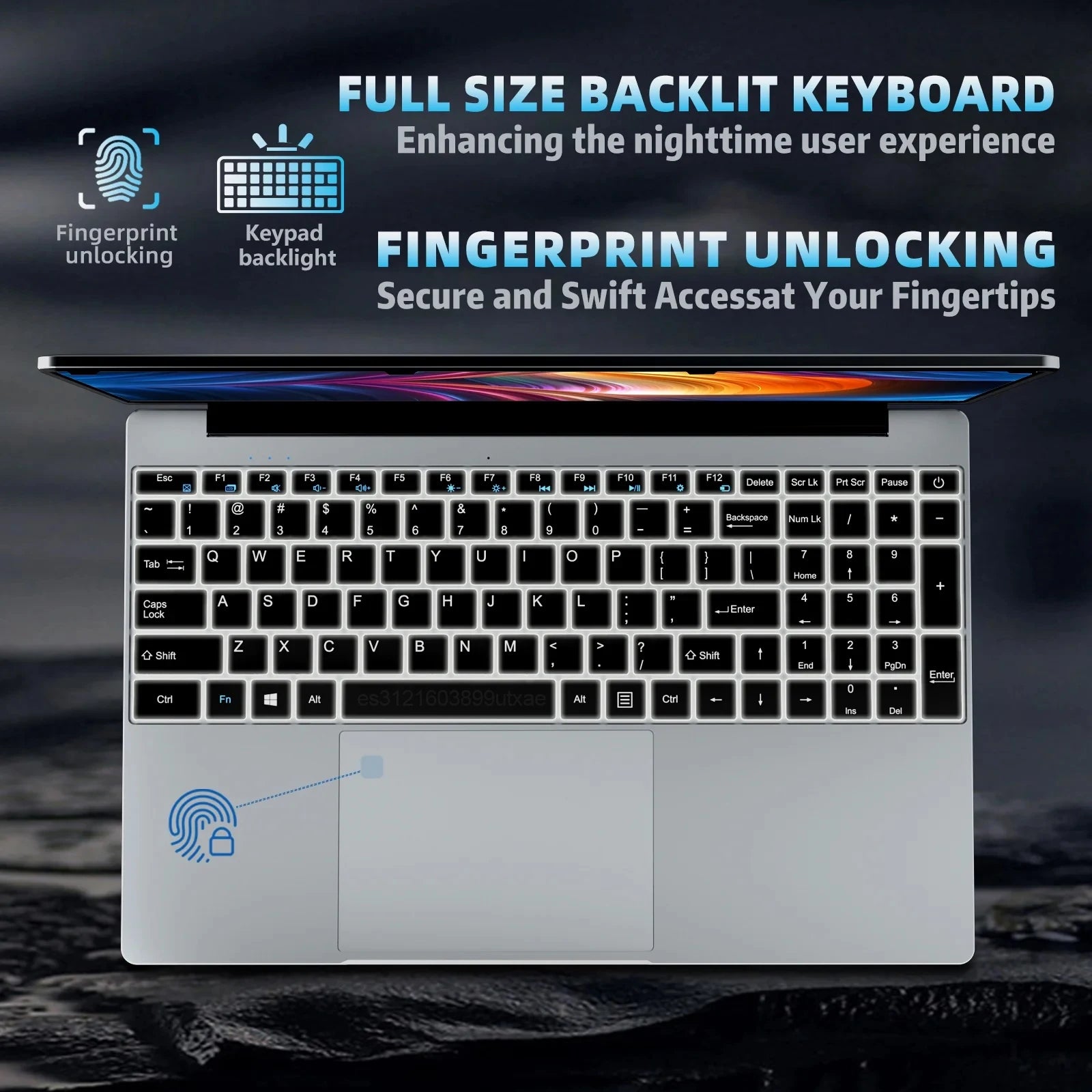15.6Inch Portable Laptop Intel N95 32GB 2TB Windows11 Office 1080P HD Fingerprint Unlock Laptops Gaming Notebook Computer PC