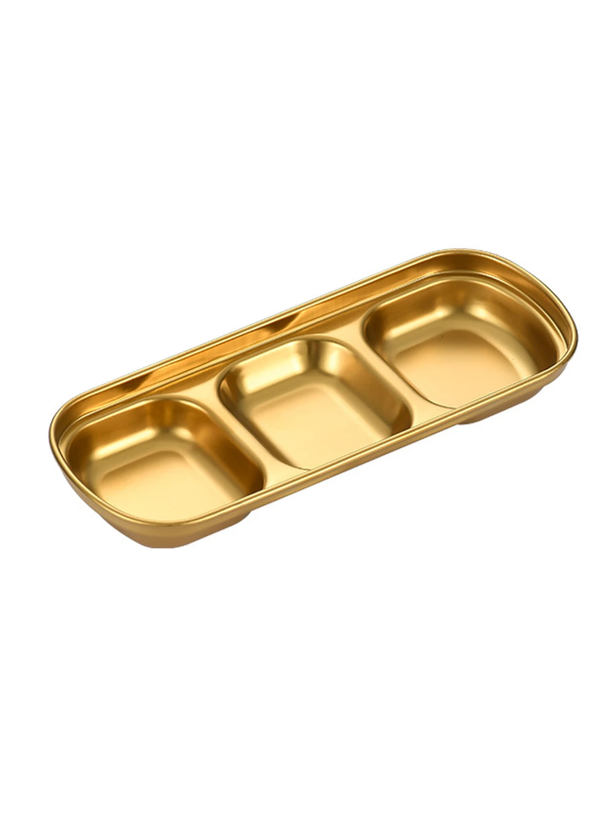 1/4 Pcs Stainless Steel Divided Seasoning Sauce Dip Bowl, 1/2/3/4 Compartment Korean Ketchup Sauce Bowl, Vinegar Soy Spice Condiment Tray for Home Restaurant