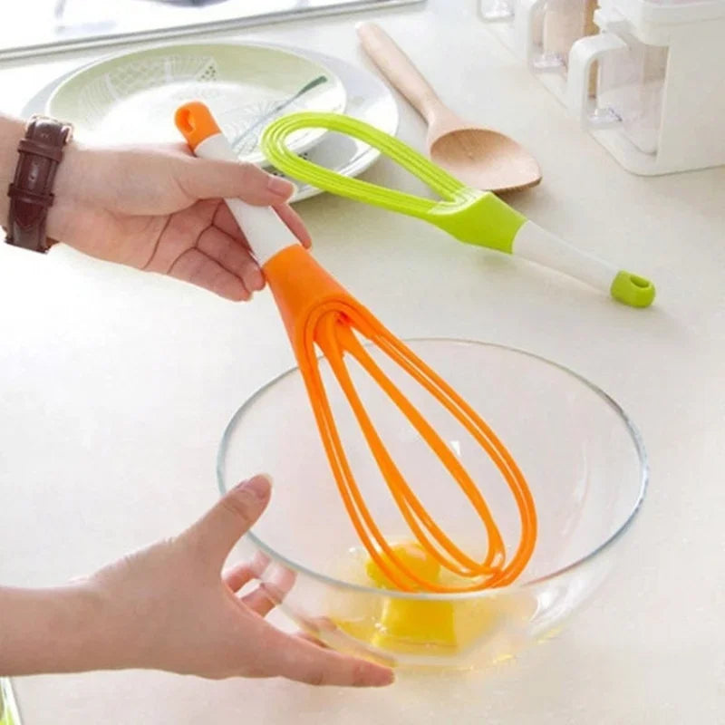 1pcs Multifunctional Rotary Manual Egg Beater Mixer Mini Plastic Kitchen Egg Whisk Bake Tool Egg Agitator Silicone Eco-Friendly