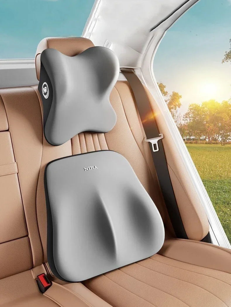 Memory Foam Car Universal Headrest Lumbar Cushion Back Cushion Lumbar Pillow Car Comfort Neck Pillow Car General Accessories