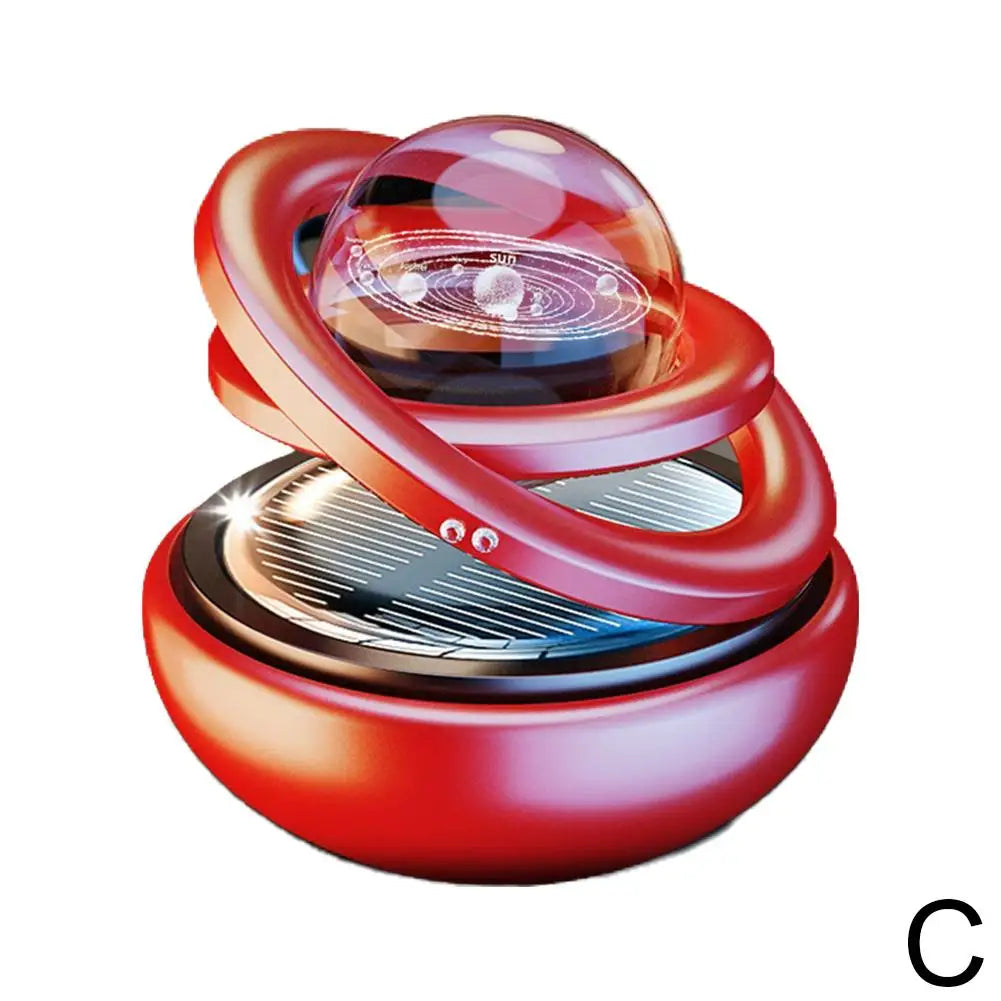 Car Solar Aromatherapy Ornaments Double Suspended Crystal Ball Rotating Aromatherapy Perfume For Home Car  Decor
