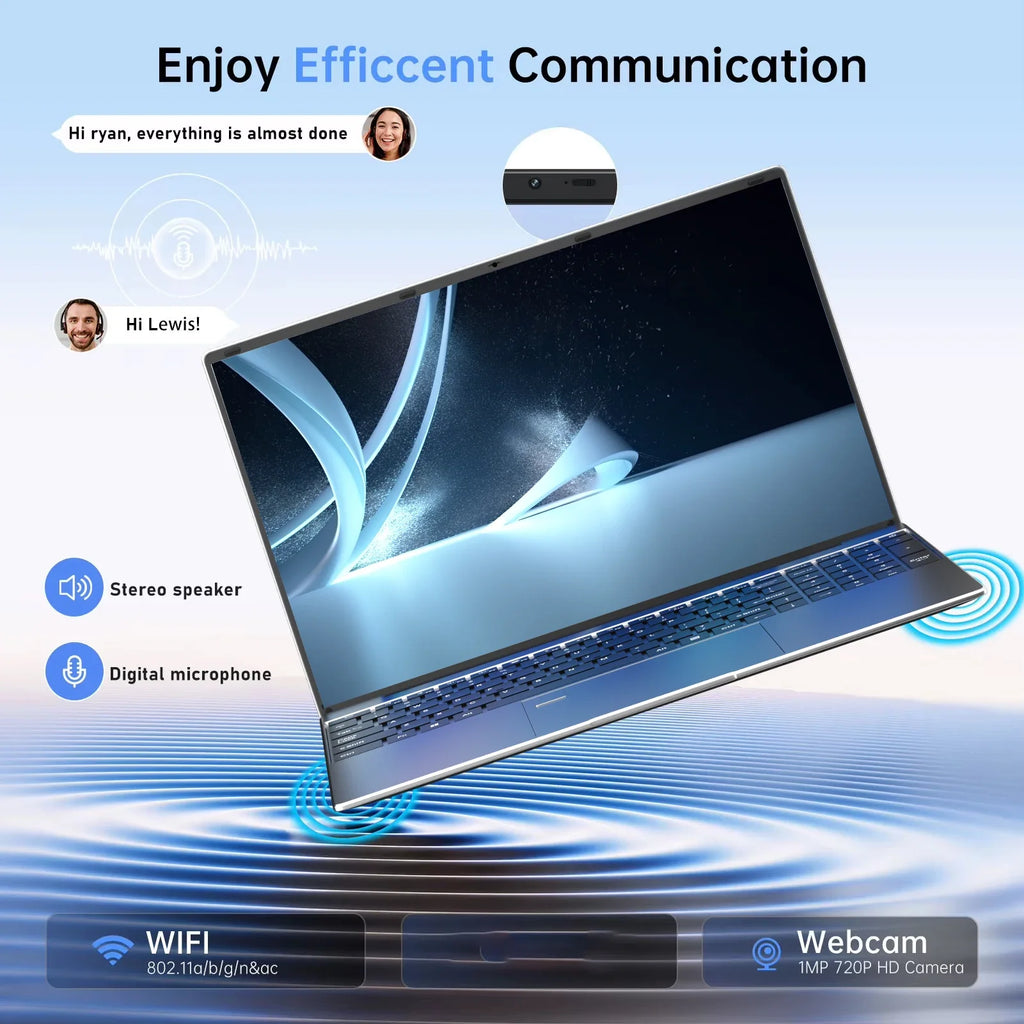 New 15.6" Inch Laptop Windows 11 Pro N5095 1920x1080 Gaming PC 32GB+2048GB Backlit Keyboard Portable Office Entertainment Laptop