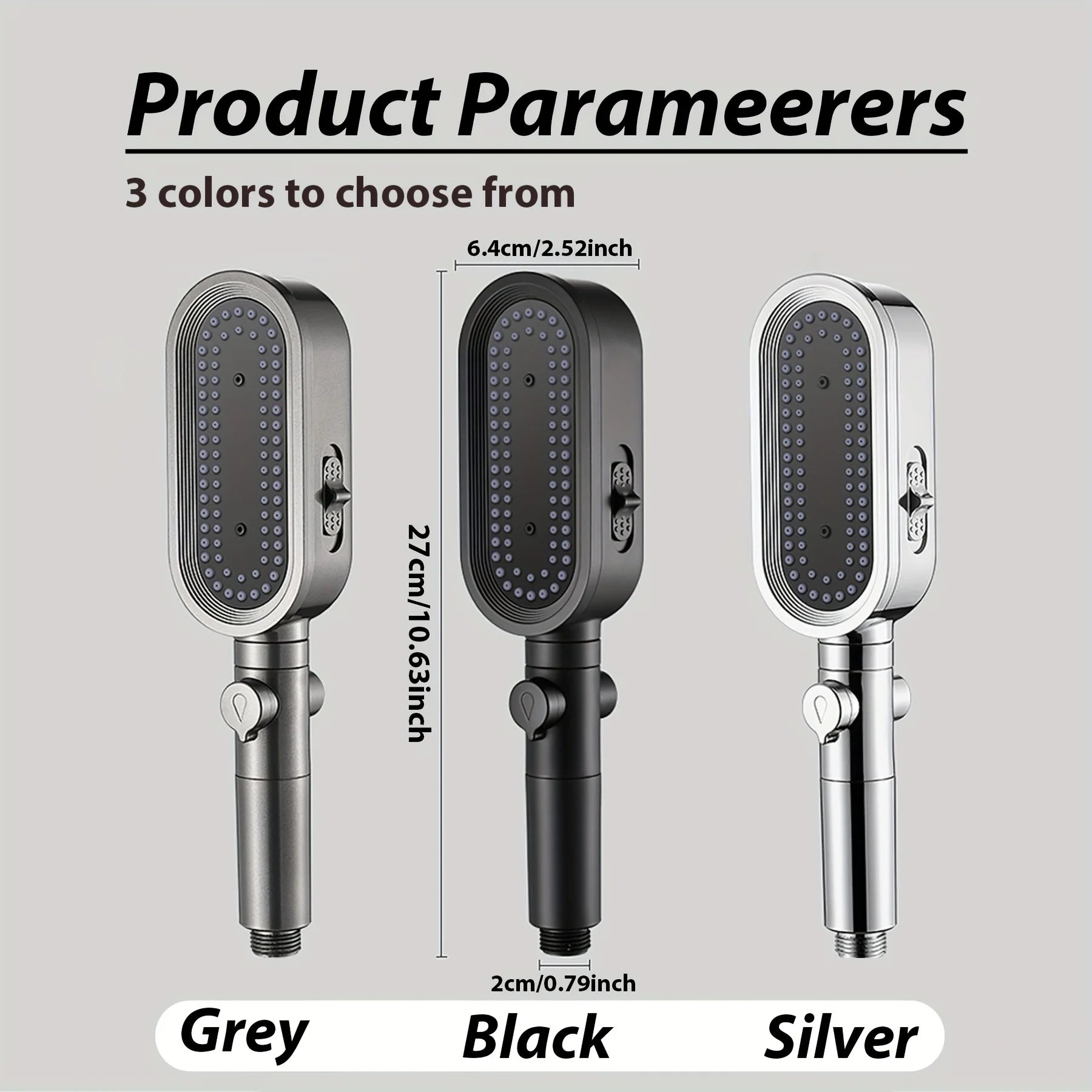 3 Modes Powerful Shower Head Anti-clogging and Easy To Clean Anti Anti-limescale Shower Head Handheld Flexible Bath  Shower Head