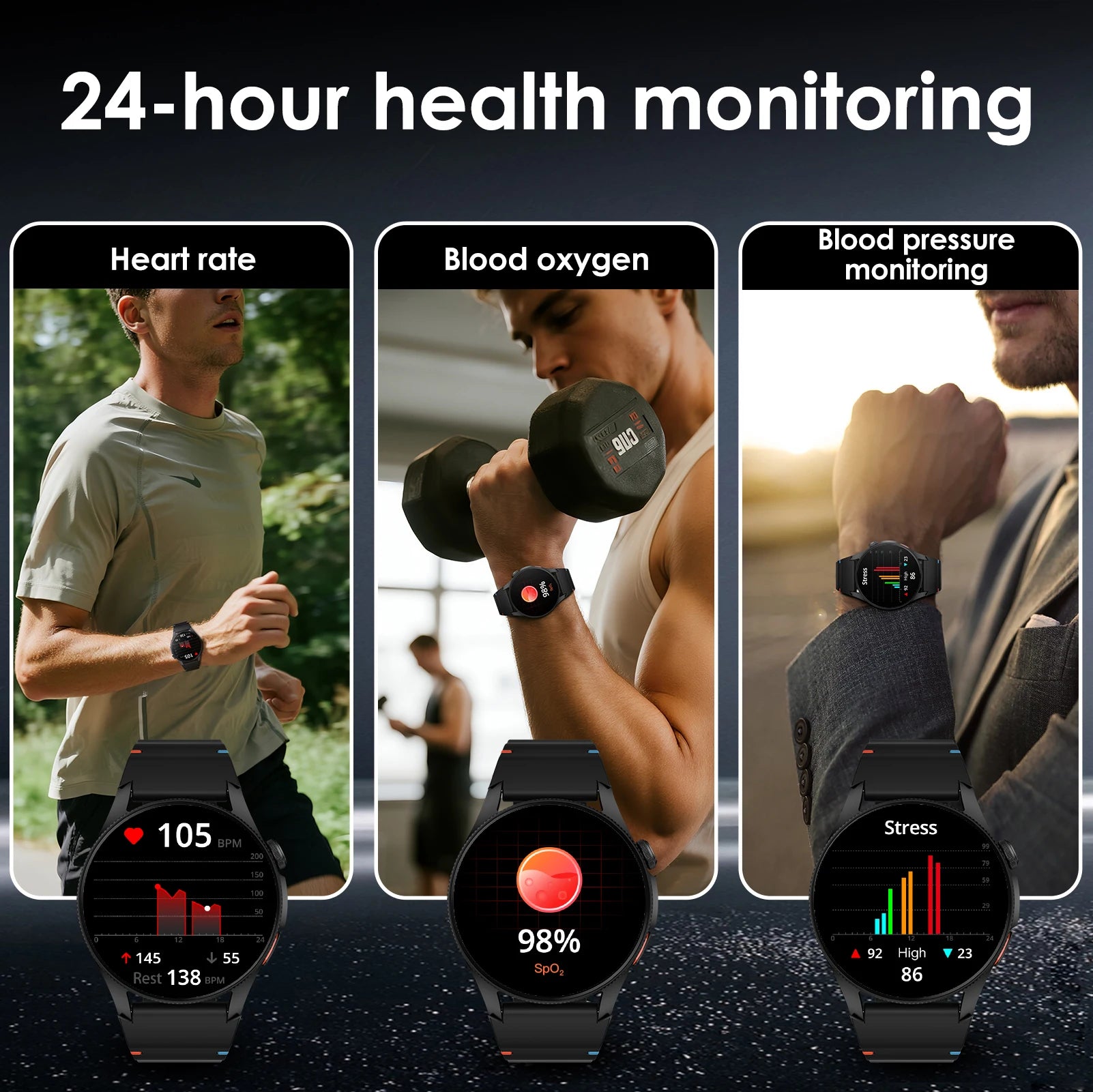 Pinteek G12 Dual-Band GPS Smartwatch: Military-Grade Compass, 3ATM Waterproof, 150+ Sport Modes Smart Watches for Men
