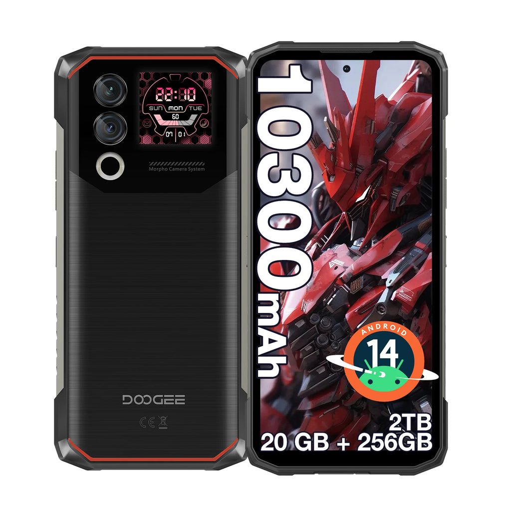 DOOGEE Blade10 Max Rugged Phone 6.56" 90Hz IPS Display 10300mAh Battery Phone 8GB 256GB 1.54" Rear Display 50MP AI Main Camera