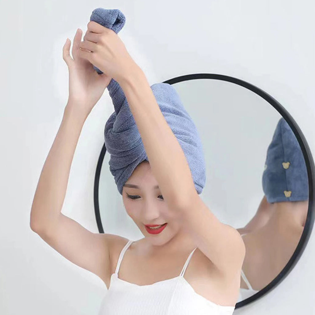 Coral Fleece Ladies Hair Towel Washable Hair Turban Wrap Drying Head Towels for Children and Women Wet Hair