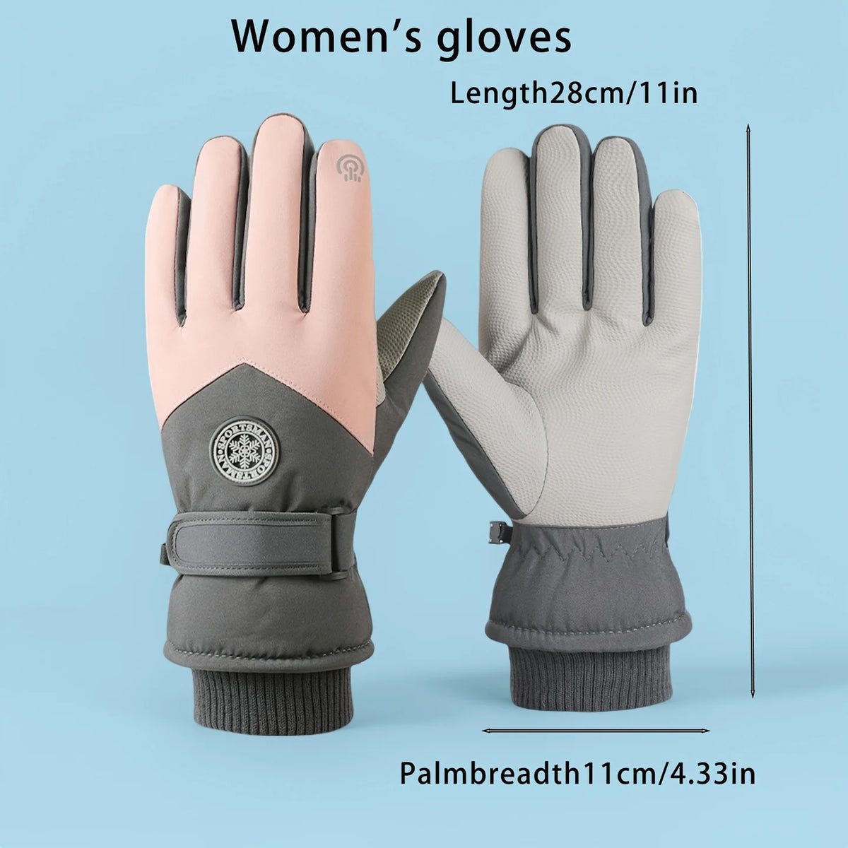 Autumn and winter women's gloves touch screen windproof and warm riding snow play men's and women's warm gloves