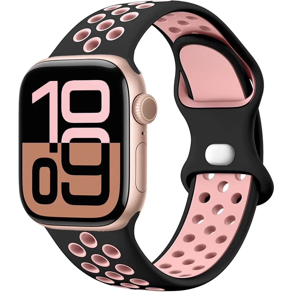 Silicone Strap For Apple Watch Ultra3 49mm 11 10 9 8 7 46mm 45mm 42mm 41mm Breathable Bracelet band iWatch 6 5 SE 44mm 41mm 40mm