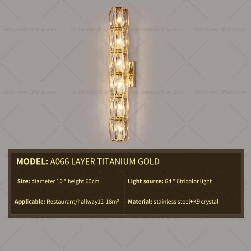 Light Luxury Crystal Wall Lamp Creative Villa Living Room TV Background Wall Lamp Network Red Modeling wall Bedroom Bedside Lamp