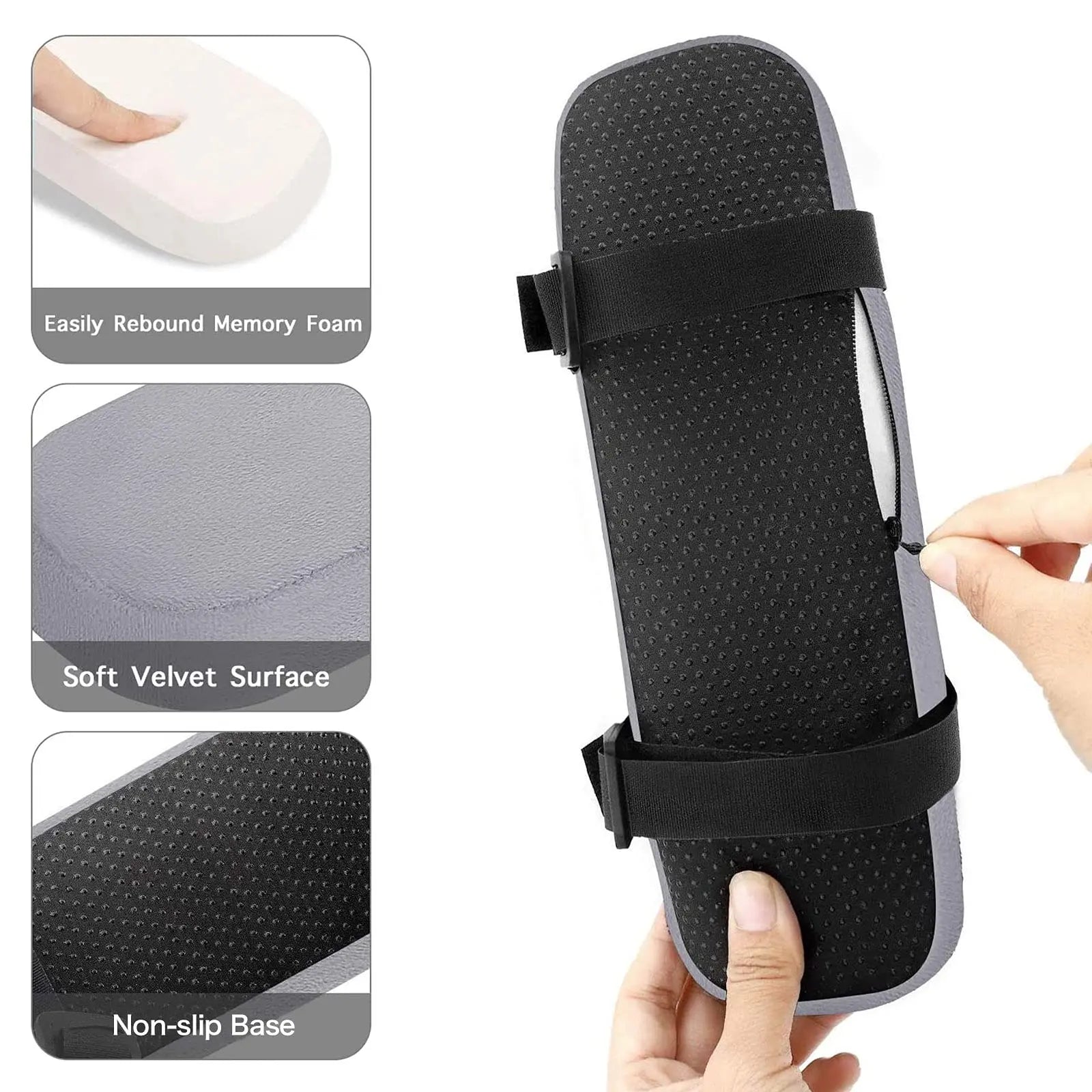 2/6Pcs Office Chair Arm Pads,Soft PU Sponge Arm Rest for Desk Chair Gaming Chair,Arm Rest Cover Elbow Support,Removable Cleaning
