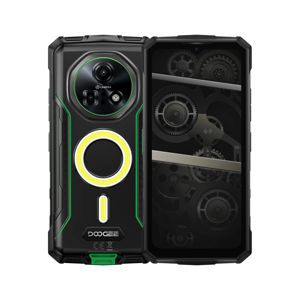 DOOGEE Fire 7 Pro Rugged Phone Dual Camping Lights Support Push-to-Talk Over Cellular 13000mAh Battery Android 15 Smartphone