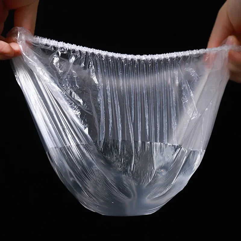 500/10PCS Disposable Food Keeping Film Kitchen Food Storage Covers Bags for Bowls Elastic Plate Plastic Lid Covers Vacuum Bags