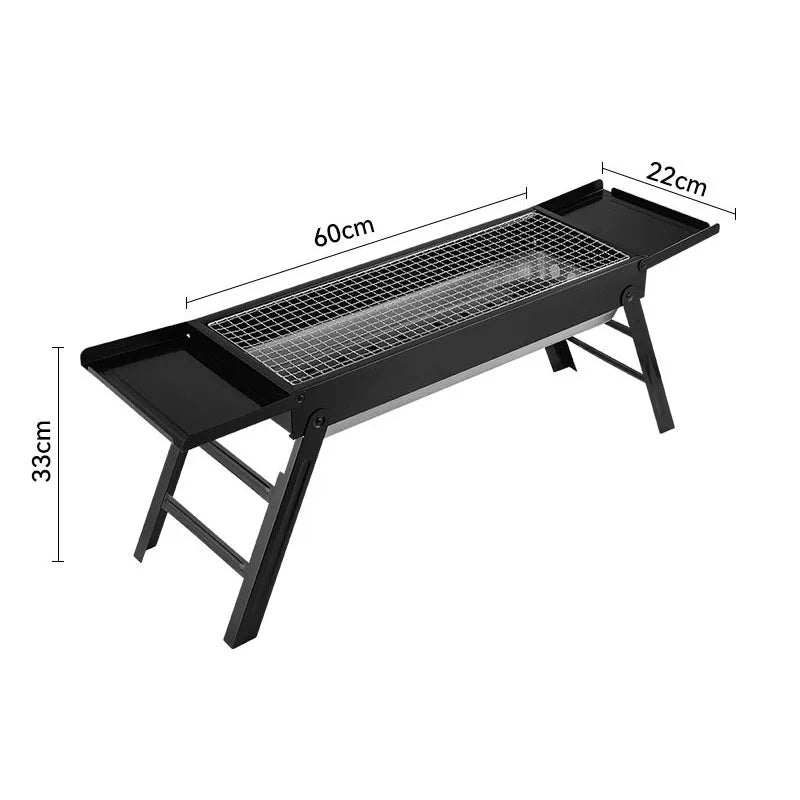Portable BBQ Charcoal Grill BBQ Tool Kit Outdoor Cooking Camping Picnic Beach Portable BBQ Black