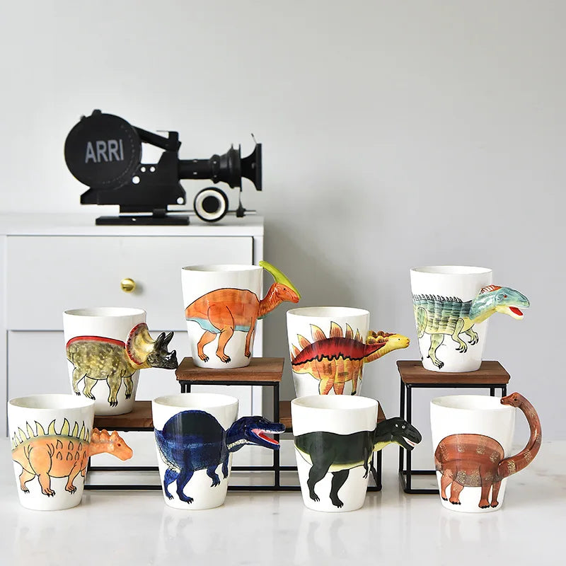 Creative Dinosaur Shaped Water Cup Cute Animal Ceramic Mug Office Water Cup Breakfast Cup Gift Coffee Mug Home Decoration
