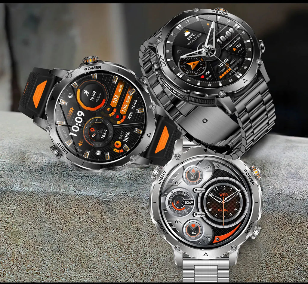 2026New 1.7 inches TANK SmartWatch Military Grade Durability 1400mah Battery HD Call 10ATM Waterproof Flashlight Sport Watch Men