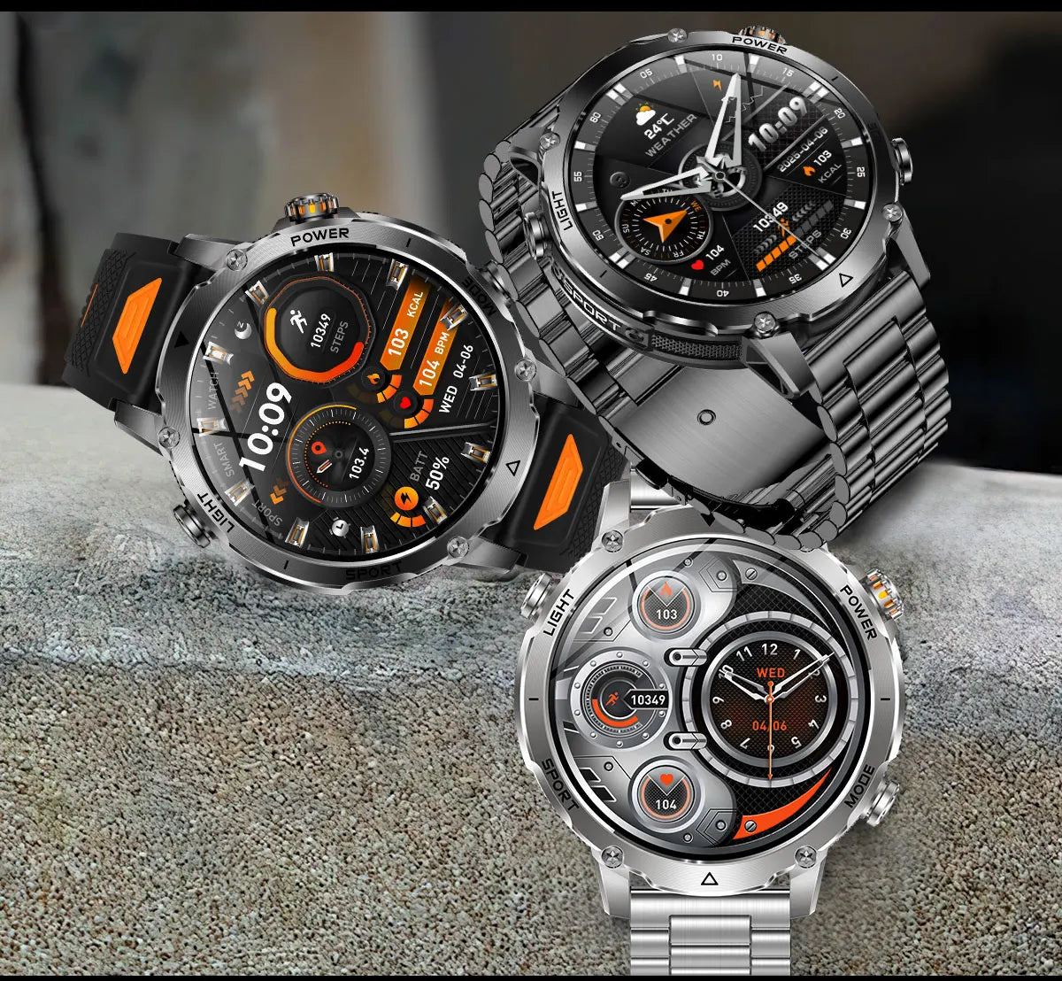 2026New 1.7 inches TANK SmartWatch Military Grade Durability 1400mah Battery HD Call 10ATM Waterproof Flashlight Sport Watch Men