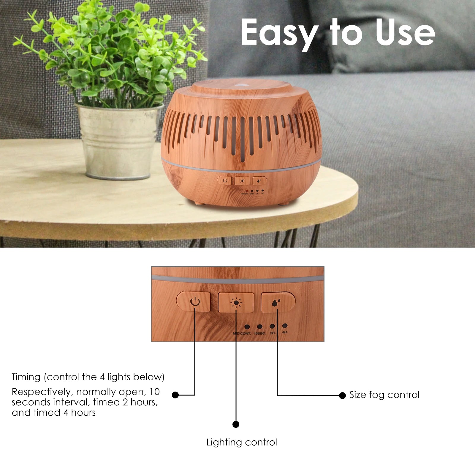500ML Remote Control Electric Aromatherapy Diffuser with Colorful LED Lamp Essential Oil Air Humidifier Diffuser for Home Office